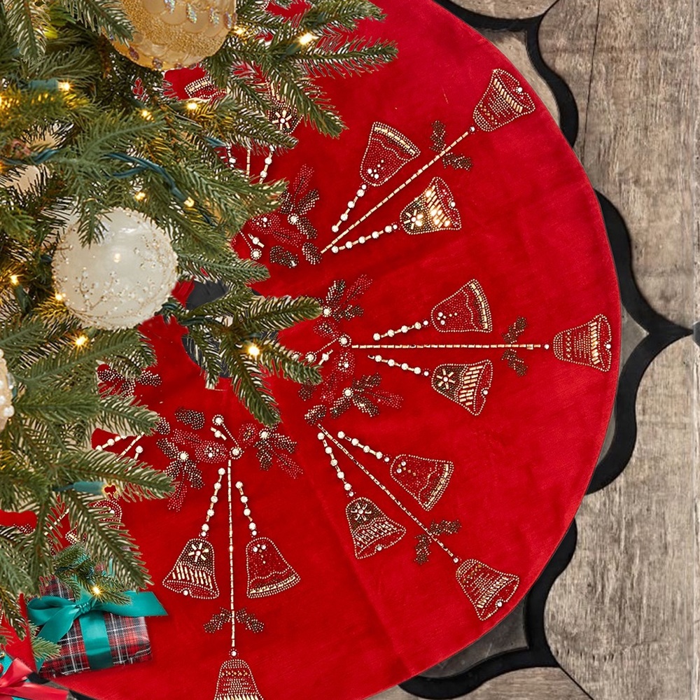 Christmas Tree Skirt, Luxury Holiday Decor, Handmade Locally by Sade New York